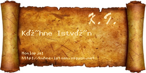 Kühne István névjegykártya