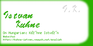 istvan kuhne business card